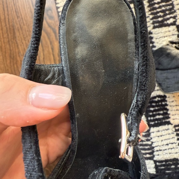 YSL Black Velvet Platform Heels 37 - Picture 9 of 12